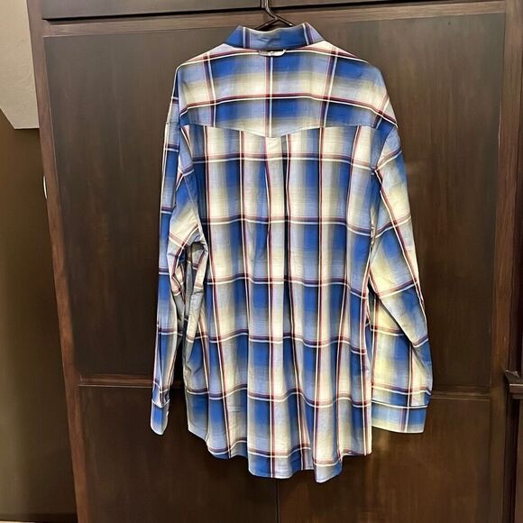 Roper Blue Plaid Button Front 2XL - Picture 2 of 5